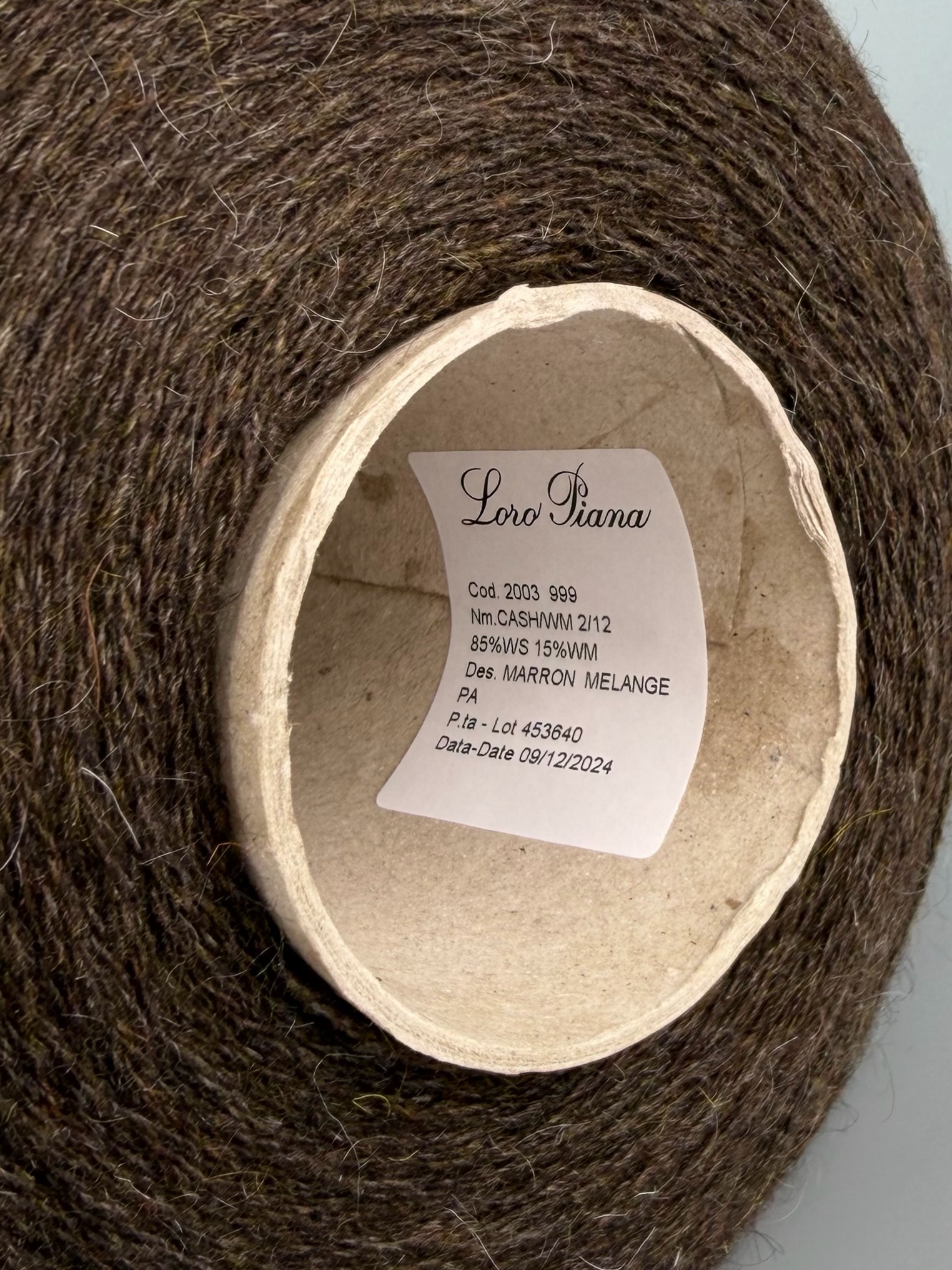 Loro Piana CashWM Nm 2/12 – Kaschmir & Kid Mohair Garn col. Schokoladenbraun Mélange foto 4